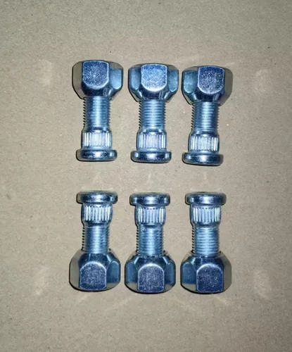 Vista 2 de 6 pernos dentados clase 12.9 para rueda dentada de 1/2-20, moleteado de 0.56 pulgadas (0.563 in) de longitud debajo de la cabeza con tuercas