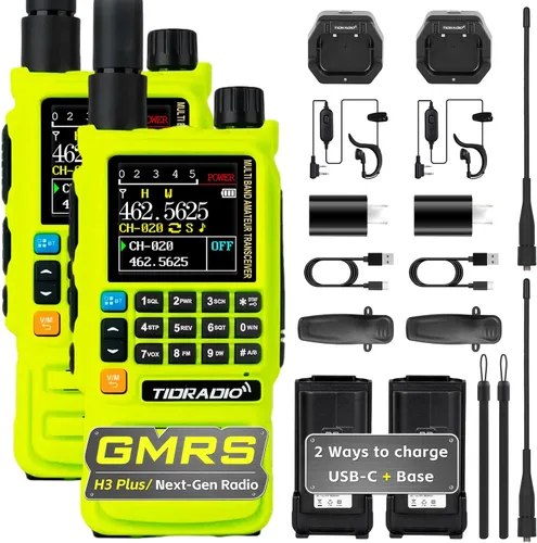Vista 11 de TIDRADIO TD-H3 Plus GMRS - Radio de mano, programación de aplicaciones, walkie talkie de largo alcance con auricular, batería de 2500 mAh