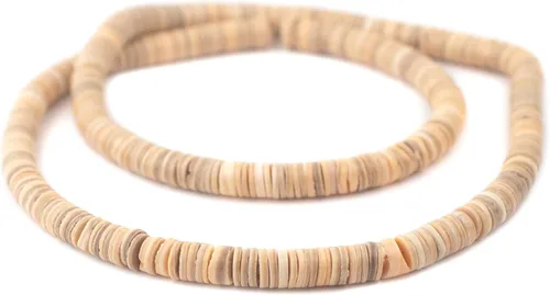 Vista 3 de TheBeadChest - Cuentas Heishi de concha natural beige (0.315 in)