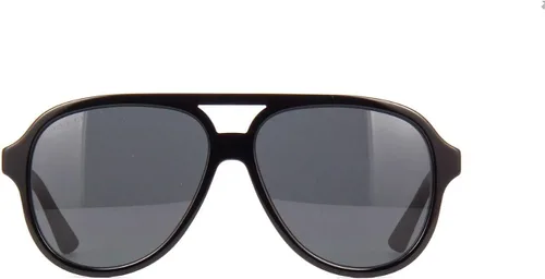 Vista 2 de Gucci GG0688S - 001 Gafas de sol negras con lente gris de 2.323in, Negro