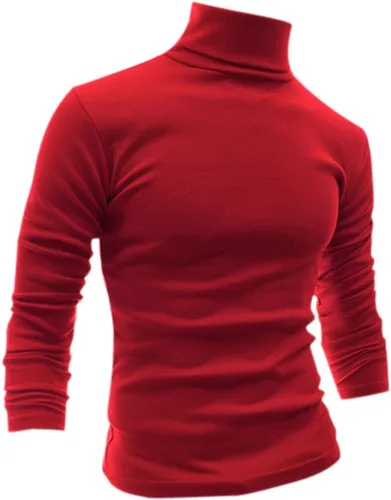 Vista 74 de Camiseta de manga larga para hombre, ajustada, ligera, con cuello de tortuga