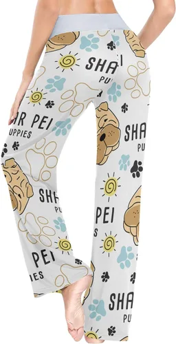 Vista 5 de Pantalones de pijama de Halloween para mujer, pantalones elásticos de pierna ancha para yoga, palazzo, manos aterradoras, talla XS