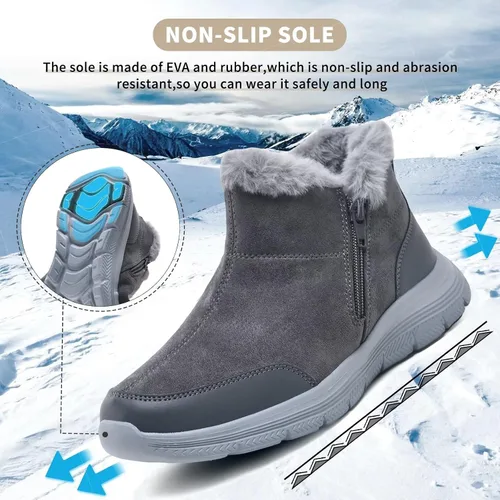 Vista 6 de TIOSEBON Botas de invierno con forro de piel para mujer, antideslizantes, resistentes