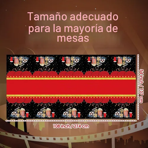 Vista 2 de Buryeah Paquete de 3 manteles de noche de película, cubiertas de plástico