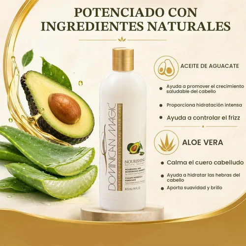 Vista 3 de Dominican Magic Champú con nutrientes, 15.87 onzas