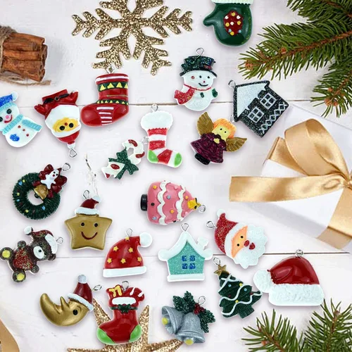 Vista 3 de 30 mini adornos de Navidad, decoraciones en miniatura de resina para mini árbol de Navidad