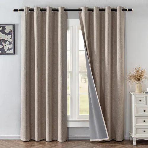Vista 27 de IGEMAEVE Cortinas opacas de tamaño personalizado para dormitorio, 100 % opacas, 1 panel, aislamiento térmico, cortinas de oscurecimiento
