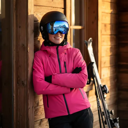 Vista 7 de VANRORA Juego de casco y gafas de esquí, casco de snowboard para hombres Casco Negro/Lente Gris Revo Azul Recubrimiento Gafas