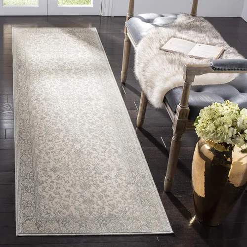 Vista 5 de SAFAVIEH Noble Collection - Alfombra de pasillo, 2 pies 2 pulgadas x 6 pies, marrón y crema, diseño de viscosa envejecida, ideal para zonas de alto