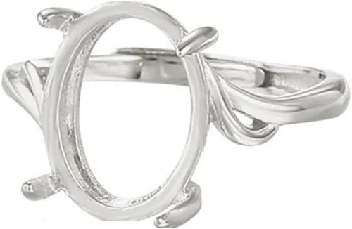 Vista 7 de Anillo ajustable de plata de ley 925 en blanco de 5 x 7/6 x 8/7 x 9/8 x 10/10 x 13/0.472 x 0.551 in, base de anillo de ajuste de anillo de bricolaje