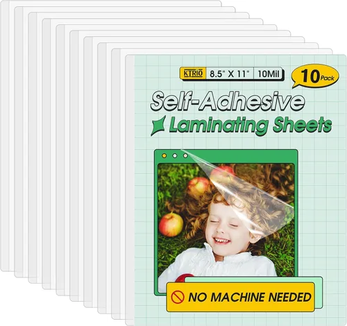 Vista 10 de KTRIO - Bolsas de laminación autoadhesivas 2.6 x 3.9 pulgadas, 30 bolsas, espesor de 10 mil, hojas laminadas autoadhesivas para tarjetas