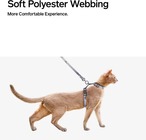 Vista 5 de pidan Cat Harness and Leash Set, Escape Proof Adjustable Kitten Harness for Large Small Cats, Easy Use, Lightweight Soft Walking Travel