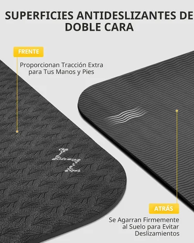 Vista 4 de CAMBIVO Esterilla de Yoga Grande (6' x 4'), Alfombrilla de Entrenamiento Extra Ancha para Hombres y Mujeres, Esterilla de Yoga Gruesa de 1/3 y 1/4