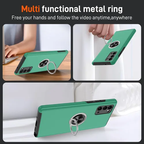 Vista 112 de Gritup - Funda para Galaxy A05S con protector de pantalla HD×2, funda protectora para teléfono a prueba de golpes con soporte magnético de anillo