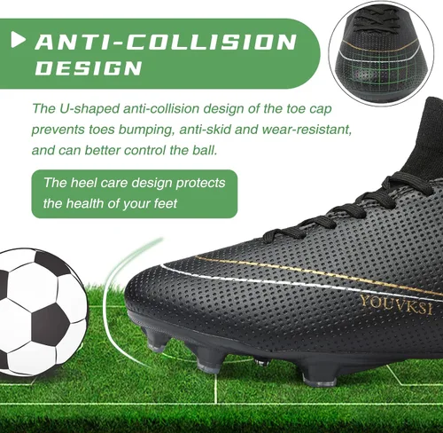 Vista 5 de CBUSTER Soccer Cleats Mens Outdoor Indoor Soccer Shoes Women for Big Boy AGTF