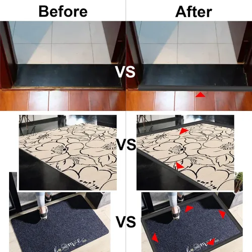 Vista 6 de Tira de Transición Plana para Piso/Puerta y Moldura Autoadhesiva de Vinilo para Borde de Piso, Revestimiento de Juntas de Piso Laminado, Tira