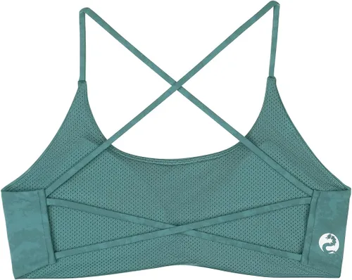 Vista 2 de AUROLA Sujetadores deportivos de entrenamiento para mujer, atlético, extraíble, espalda descubierta, tirantes cruzados, soporte ligero, gimnasio