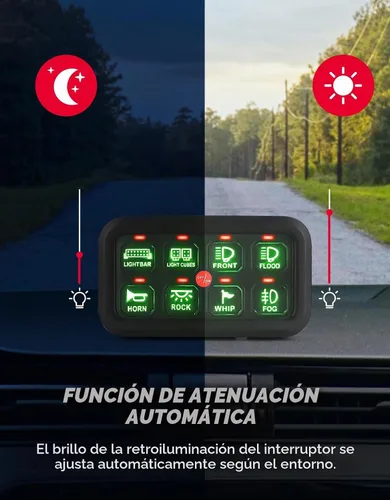 Vista 3 de KEMIMOTO Panel táctil 8Gang, control táctil LED para automóviles, UTV