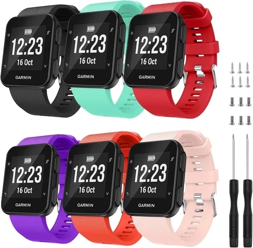 Vista 10 de GVFM banda compatible con Garmin Forerunner 35, silicona suave correa de repuesto para reloj inteligente Garmin Forerunner 35, se ajusta a muñeca