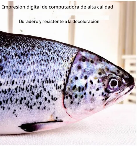 Vista 4 de OUKEYI Almohada y cojín suave de 31.5 pies para decoración de peces de salmón.