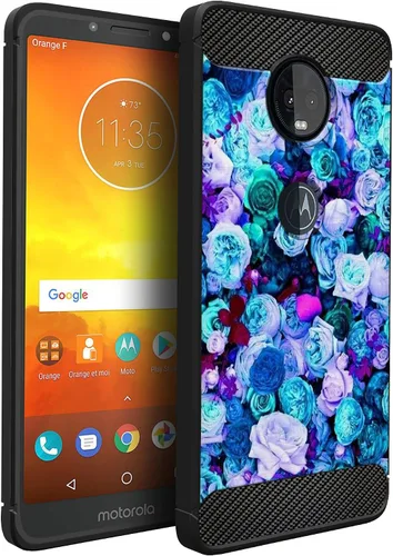 Vista 18 de CasesOnDeck - Funda ajustable compatible con Motorola Moto Z4 / Moto Z4 Play, fibra de carbono, protección contra golpes y caídas, TPU flexible