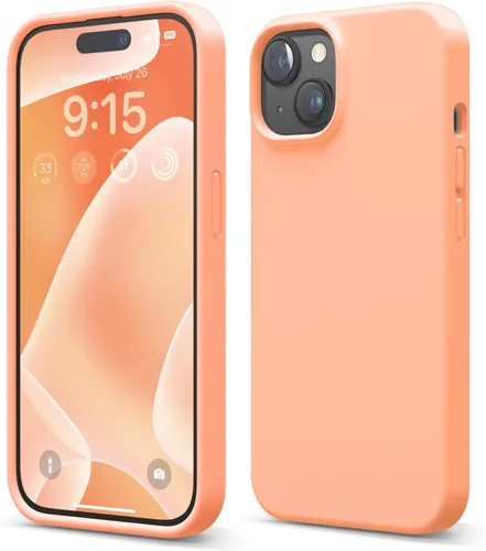 Vista 30 de elago Compatible con Funda para iPhone 15, Funda de Silicona Líquida, Cubierta Protectora de Cuerpo Completo, Resistente a Golpes, Diseño Delgado