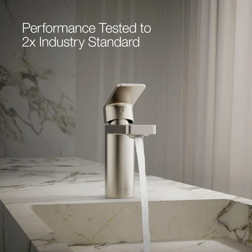 Vista 12 de Kohler 23472-4-BN Parallel® - Grifo para lavabo de baño con mango único, 1.2 gpm, níquel cepillado vibrante