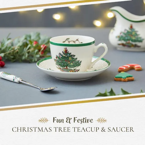 Vista 2 de Spode árbol de Navidadtaza y platillo by Spode