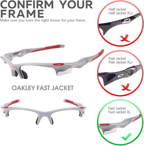 Vista 6 de Walleva Lentes de repuesto para lentes de sol Oakley Fast Jacket 13 opciones disponibles