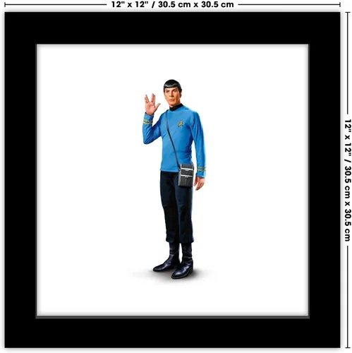 Vista 6 de Trends International Gallery Pops Star Trek - Póster de pared Spock Vulcan Salute de 12.00 x 12.00 pulgadas, versión de marco negro