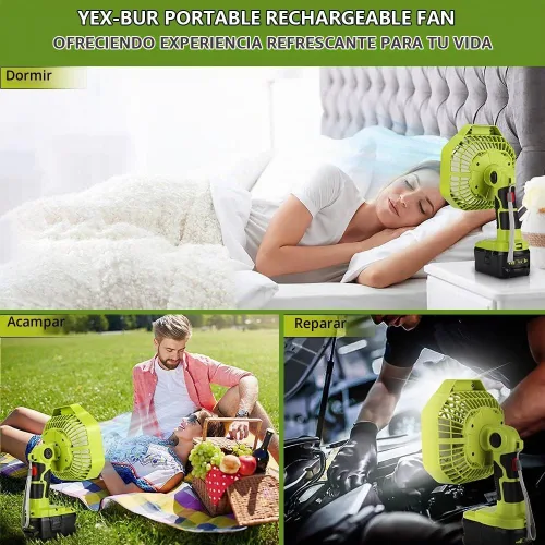 Vista 6 de YEX-BUR Ventilador portátil para batería Ryobi 18v One+ (solo herramienta)