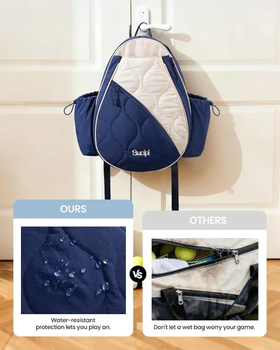 Vista 4 de Mochila de tenis Sucipi para mujeres y hombres, mochila para raquetas de tenis resistente al agua y lavable a máquina, bolsa deportiva ligera
