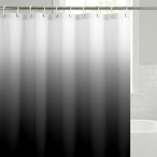 Vista 18 de Americanflat 71x74 Cortina de Ducha Sólida Negra - Cortina de Ducha Larga Resistente al Agua con Ojales de Metal Duraderos y 12 Ganchos - 100%
