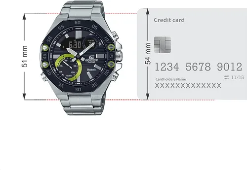 Vista 7 de Casio Edifice ECB-10DB-1ADF Reloj analógico de cuarzo plateado de acero inoxidable para hombre