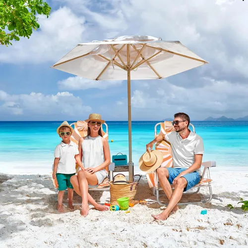 Vista 6 de Silla de playa para adultos, mochila plana de 5 posiciones con enfriador, portavasos y bolsa de almacenamiento, tumbona de playa portátil plegable