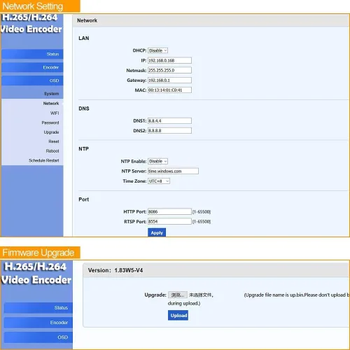 Vista 7 de Codificador de vídeo HDMI H.265/H.264 para transmisión en vivo en Facebook YouTube Ustream Wowza Streaming Platforms.Support