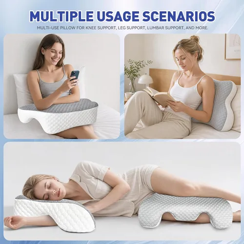 Vista 7 de Almohada para dormir de lado con agujeros para los brazos, almohada de hombro de espuma viscoelástica para personas que duermen de lado, ergonómica