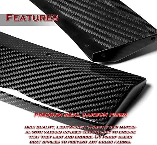 Vista 3 de EPARTS - Kit de carrocería de 3 piezas estilo alerón divisor de labio de parachoques delantero con protección de moldura lateral, compatible