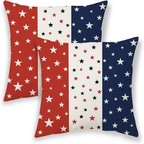 Vista 27 de Fundas de almohada de Navidad de 16 x 16 pulgadas, almohadas decorativas de Navidad con copos de nieve dorados, blancos y rojos para sofá, fundas