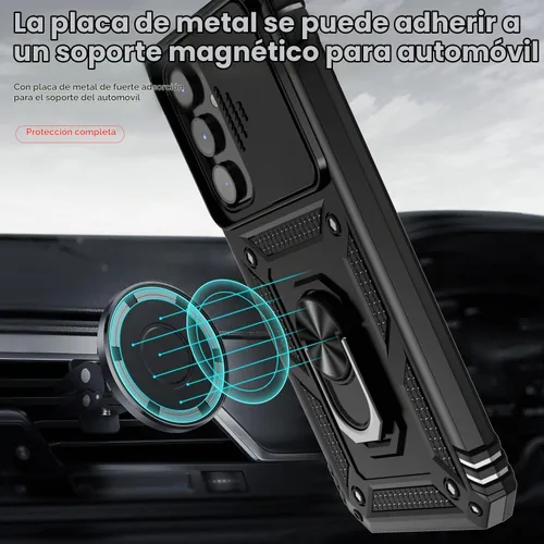 Vista 2 de Funda para Samsung Galaxy A54 5G, con protectores de pantalla y funda para cámara, [grado militar] 16 pies. Funda a prueba de caídas con función