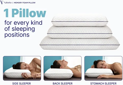 Vista 6 de Vaverto Almohadas de espuma viscoelástica - Almohada refrescante firme