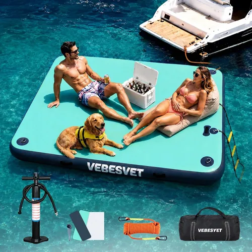 Vista 13 de Plataforma flotante inflable del muelle con la escalera suave Gris claro+negro