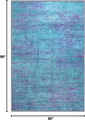 Vista 239 de Alfombra abstracta de 3 x 5 para sala de estar, dormitorio, entrada, color azul