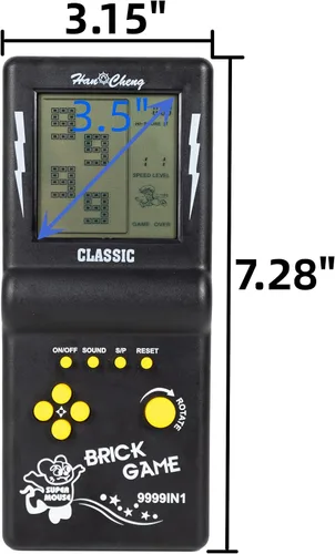 Vista 2 de Consola de Juego Portátil de Ladrillo Desyeryamimi, Pantalla Grande de 3.5 Pulgadas Negra, Juego de Construcción Portátil, Juego Electrónico