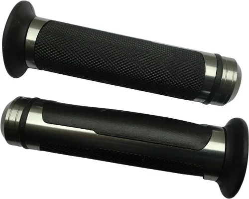 Vista 3 de Puños de gel para manillar gris titanio con tapas de titanio compatibles con Kawasaki Z125 Pro 2018