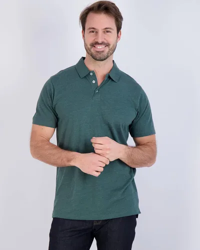 Vista 2 de Real Essentials Paquete de 3: Polo de manga corta de algodón para hombre, de secado rápido, transpirable, (disponible en tallas grandes y altas)