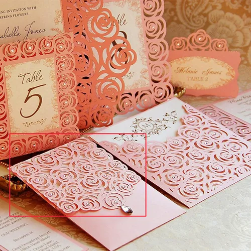 Vista 7 de 2 plantillas de metal troqueladas, invitación de boda, borde de rosa, plantillas cortadas para bricolaje, álbumes de recortes, álbum de fotos