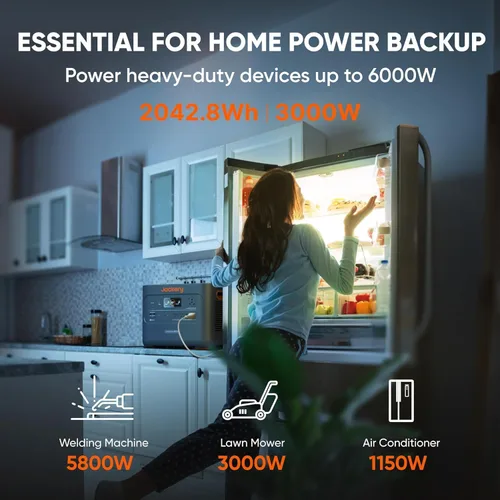 Vista 2 de Jackery Estación de energía portátil Explorer 2000 Plus, generador solar con batería LiFePO4 de 2042 Wh, salida de 3000 W, expandible a 24 kWh 6000
