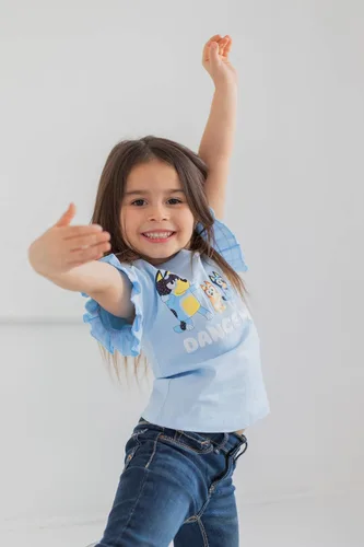 Vista 2 de Bluey Paquete de 3 camisetas para niñas pequeñas y grandes (2T - 10-12)
