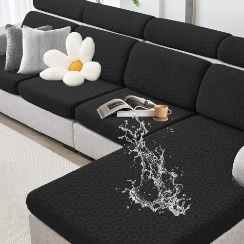 Vista 36 de Genina Fundas de cojín para sofá impermeables, fundas elásticas para sofá seccional, funda de cojín lavable, antideslizante, con parte inferior